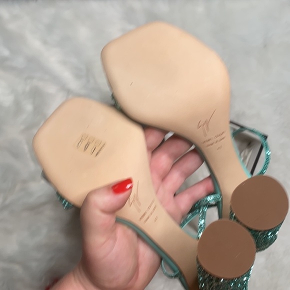 Giuseppe Zannoti Glitter Square Toe  Heels size 41 NIB - Picture 8 of 10